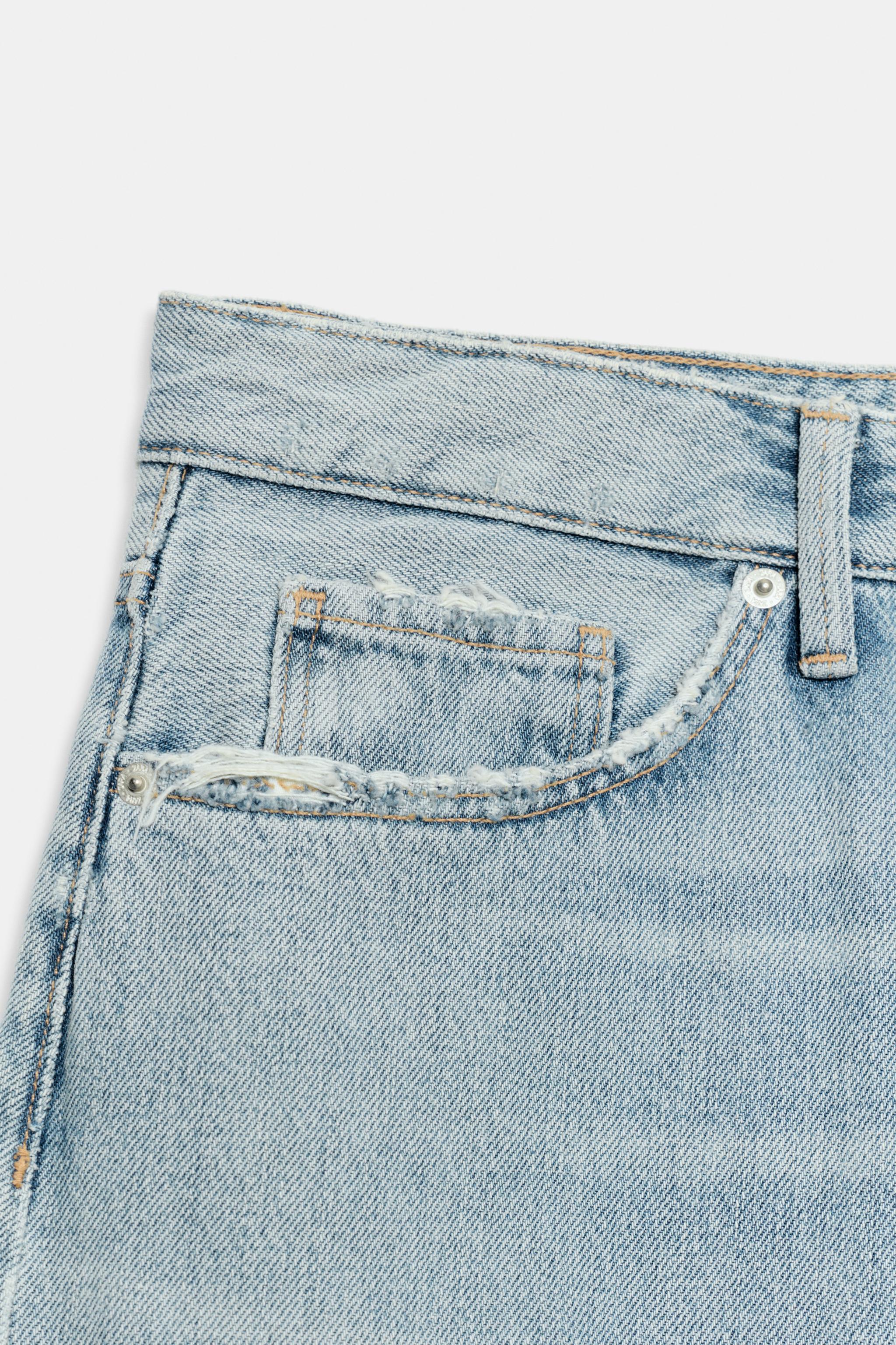 TRF RIPPED MID-RISE DENIM JORTS